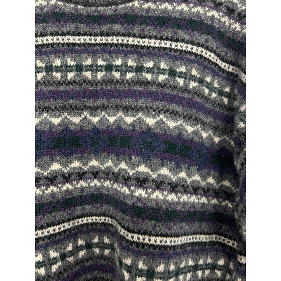 JOHN ASHFORD VINTAGE 100% PURE NEW WOOL MULTICOLOR CREW NECK SWEATER MEDIUM - Picture 4 of 4